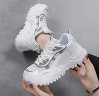 Casual Chunky Light And Breathable Trainers - White and Black / 9 UK size - White and Grey / 3 UK size - White and Grey / 3.5 UK size - White and Grey / 4 UK size - White and Grey / 5 UK size - White and Grey / 5.5 UK size - White and Grey / 6.5 UK size - White and Grey / 7 UK size - White and Grey / 7.5 UK size - White and Grey / 9 UK size